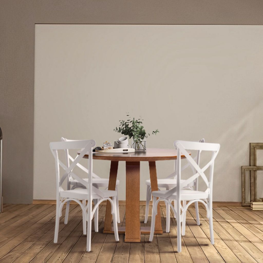 mesa de jantar, mesa amendoa, cadeira branca, cadeira com encosto em X, branco, amendoa,  sala de jantar